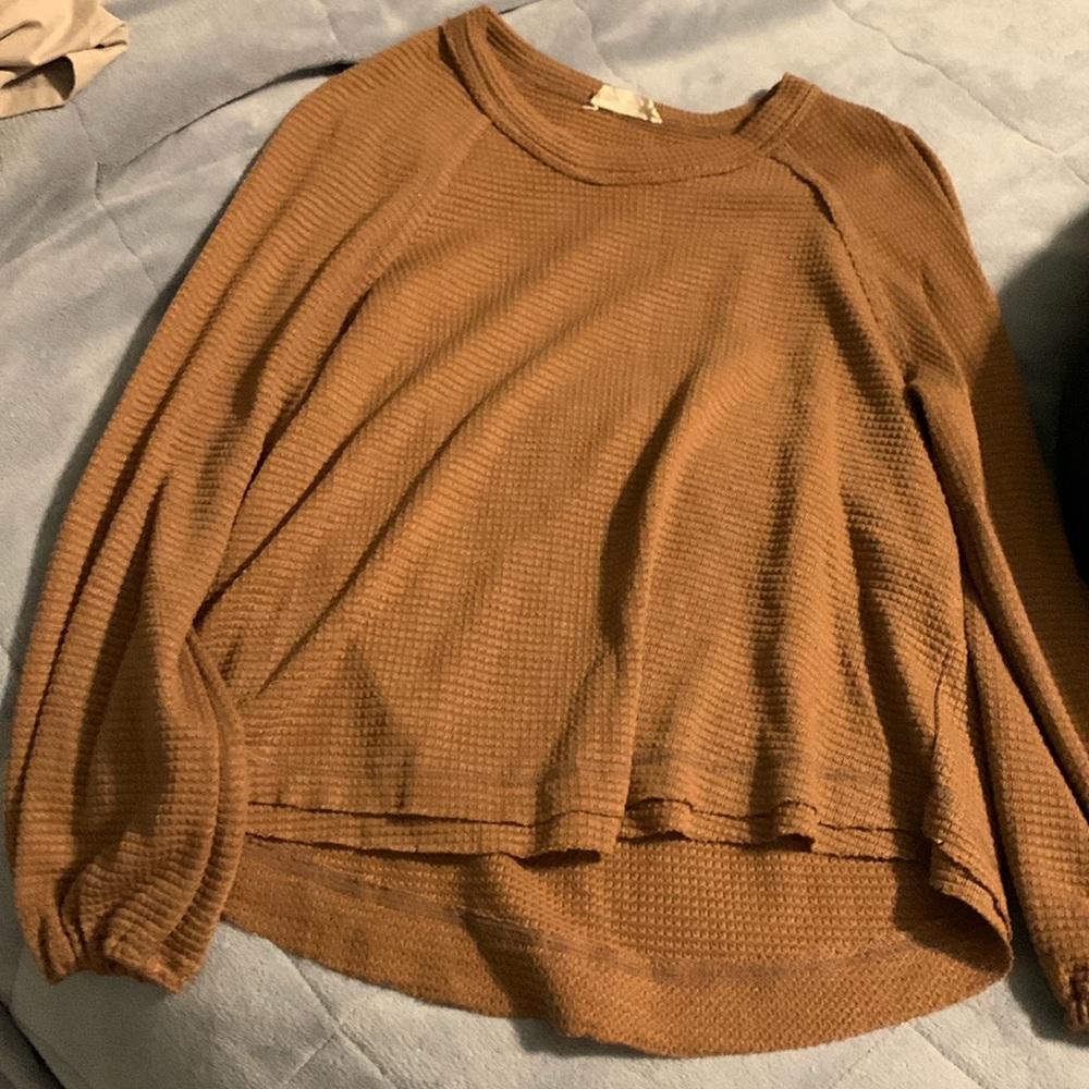 Waffle knit long sleeve.